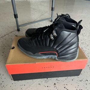 Men’s Air Jordan 12 Retro, black, size 8.